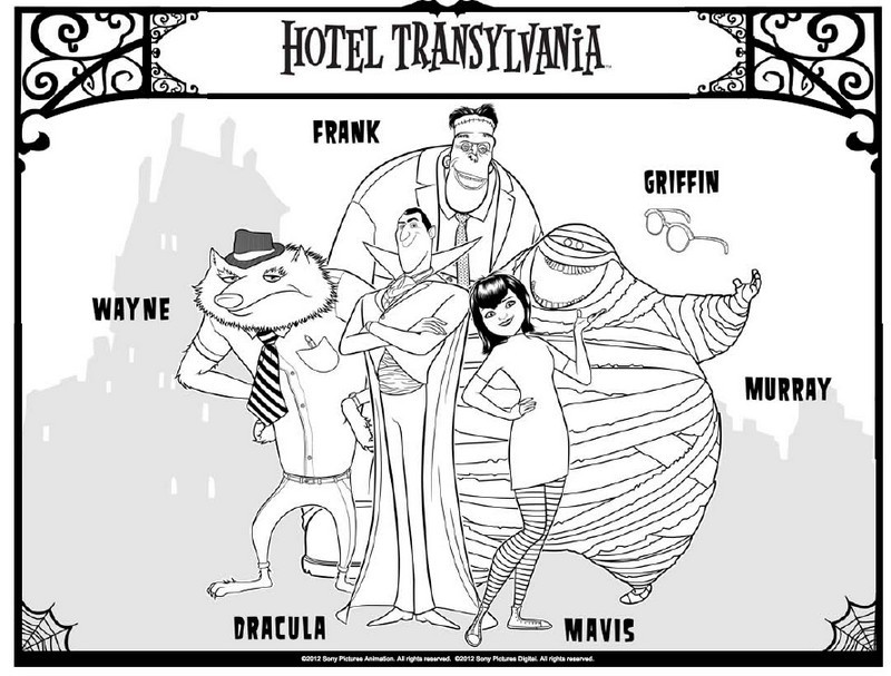 Kleurplaat Hotel Transylvania