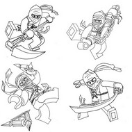 Desenho para colorir Ninjago, Mestres do Spinjitzu