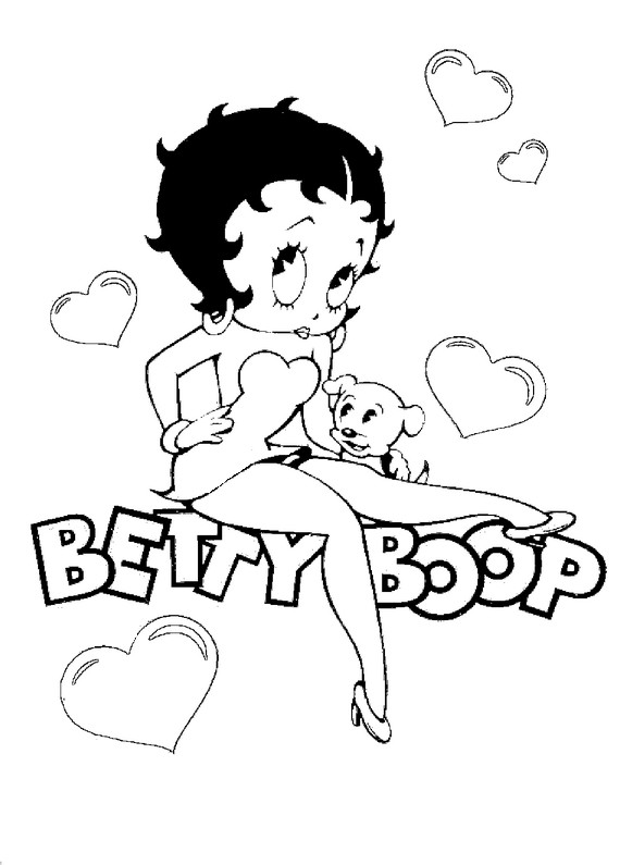 Kleurplaat Betty Boop