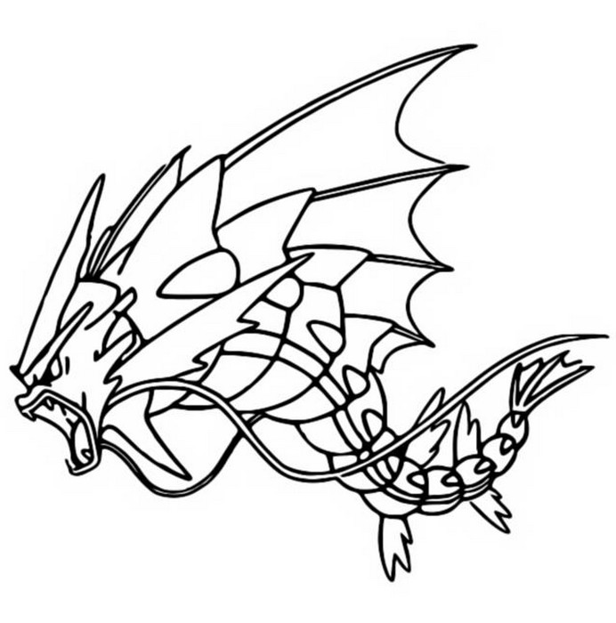 Coloring page Mega Evolved Pokemon : Mega Gyarados 130 130