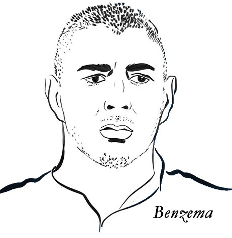 Kleurplaat Karim Benzema