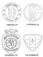 Coloring page Group G: Chelsea FC - Schalke 04 - Sporting CP - NK Maribor