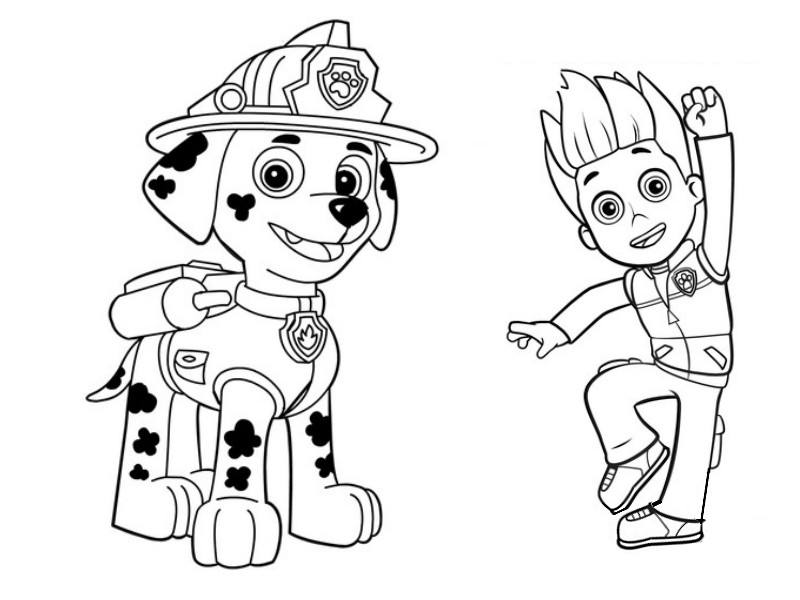 Coloring page Marcus and Ryder