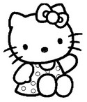 Online kleurplaat inkleuren Hello Kitty
