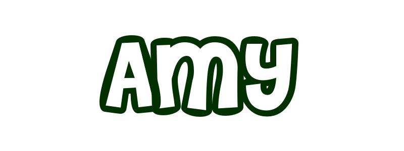 coloring page first name amy