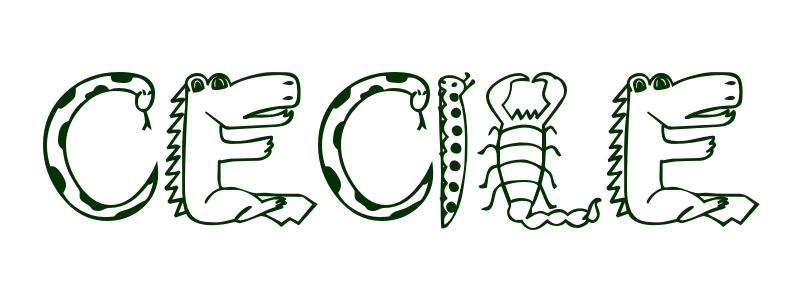 Coloring Page First Name Cecile