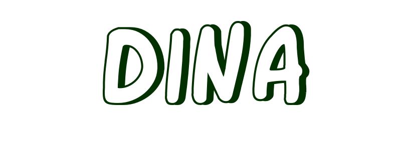 Coloring-Page-First-Name Dina