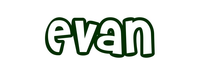Coloring-Page-First-Name Evan
