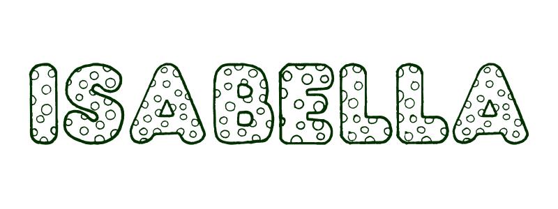 Coloring Page First Name Isabella