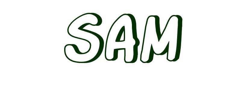 Simple Drawing Sketching Of A The Name Sam 