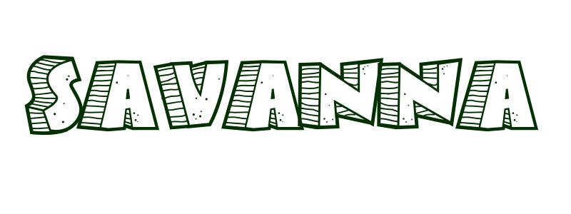 Coloring-Page-First-Name Savanna