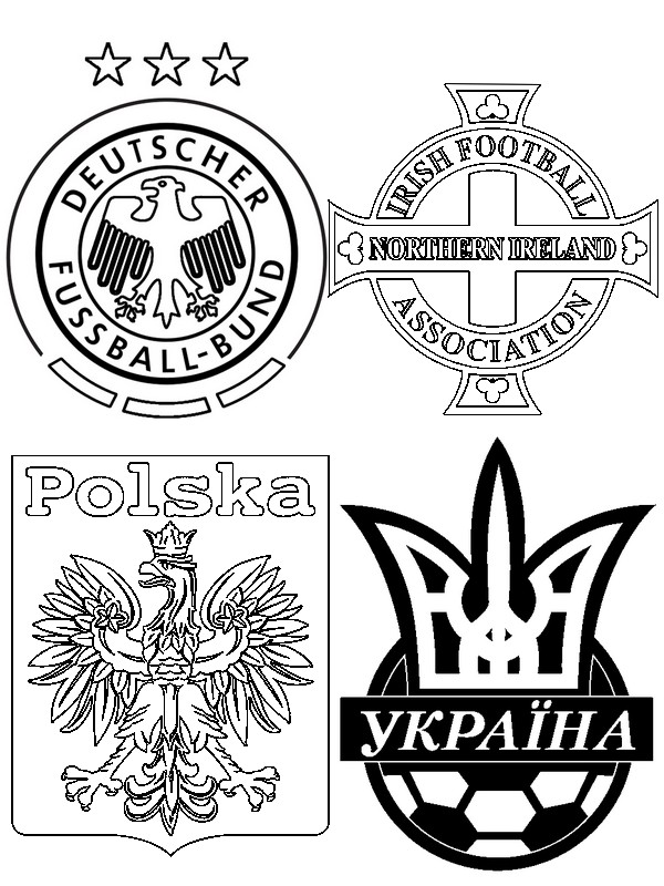 Malvorlagen Gruppe C: Deutschland - Nordirland  - Polen  - Ukraine