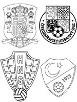 Coloriage Groupe D: Espagne - Croatie - République Tchèque - Turquie