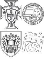 Dibujo para colorear Grupo F: Austria - Hungria - Portugal - Islandia