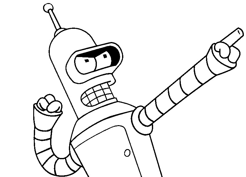 Dibujo para colorear Futurama Game of Drones : Bender Bending Rodriguez 2