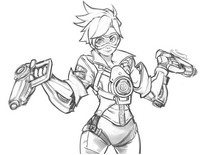 Coloriage - Lena Oxton - Overwatch