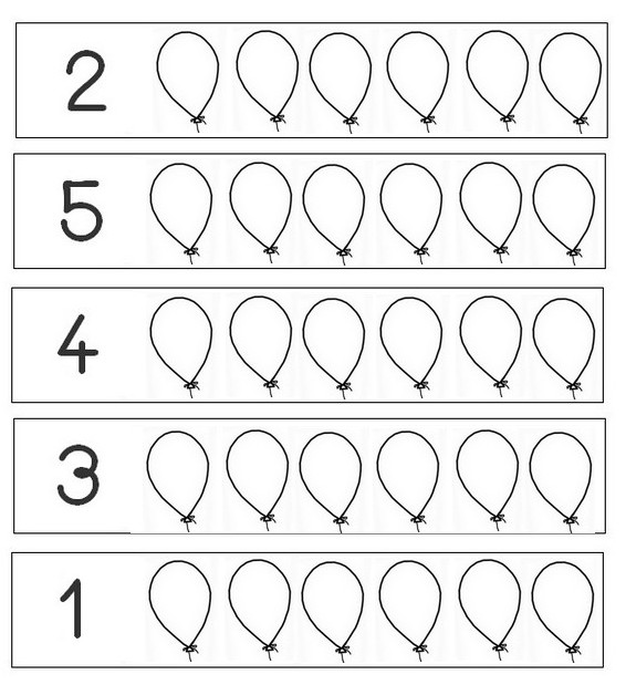 Coloring page Colour in the indicated number of balloons