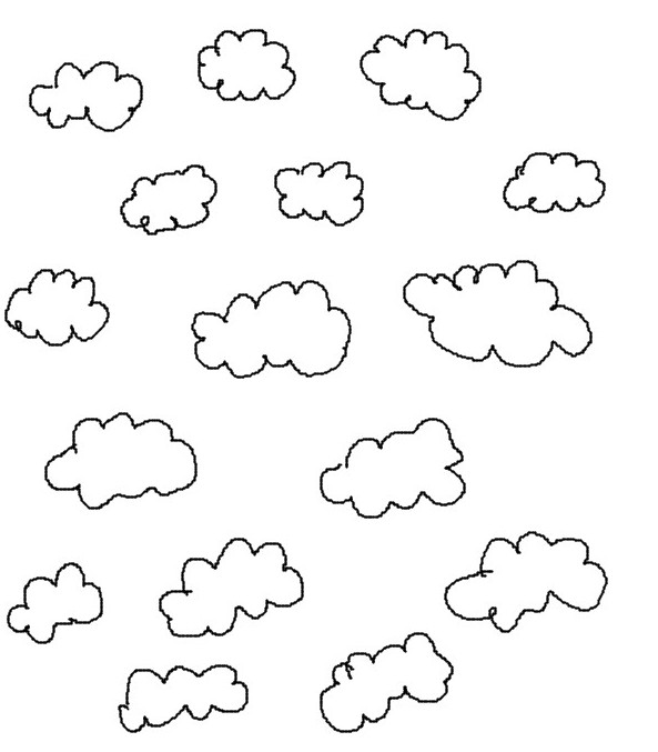 Coloring page Surround clouds by ? - Preschool Worksheets Autumn