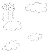 Coloring page Draw the rain as on the model
