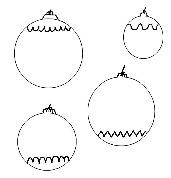 Coloriage Graphisme Les boules de Noël 1