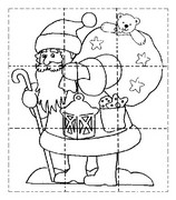 Coloriage Puzzle Noël