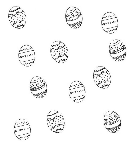 Coloring page Surround eggs by ? - Preschool Worksheets Easter