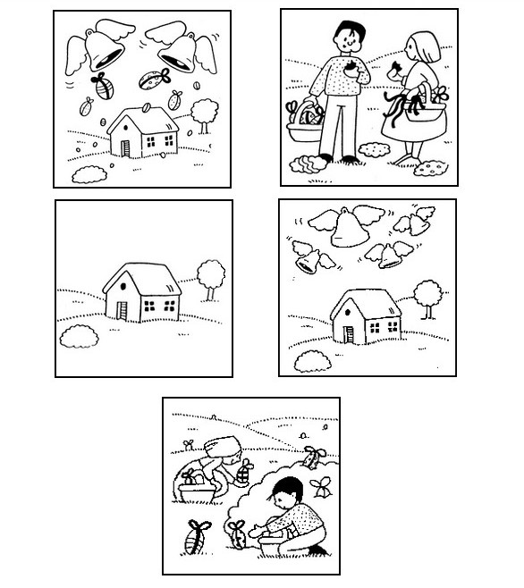Coloring page Cut the images and put in the order - Preschool Worksheets Easter