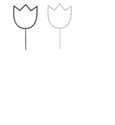 Coloring page Draw tulips as the model