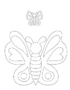 Coloring page Draw the butterfly in passing on dotted lines
