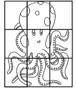 Coloring page Puzzle: Octopus