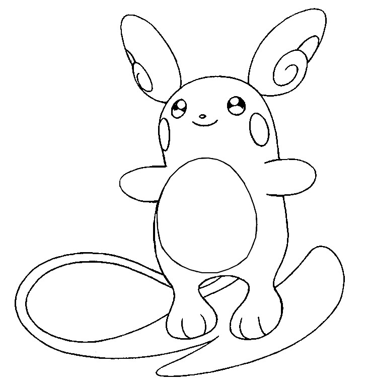 Disegno da colorare Raichu di Alola