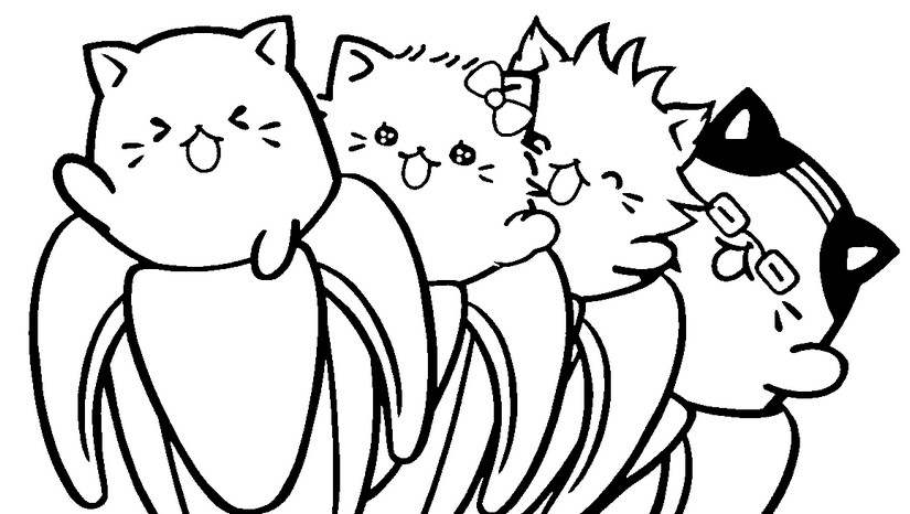 Coloriage 4 petits chats Bananya