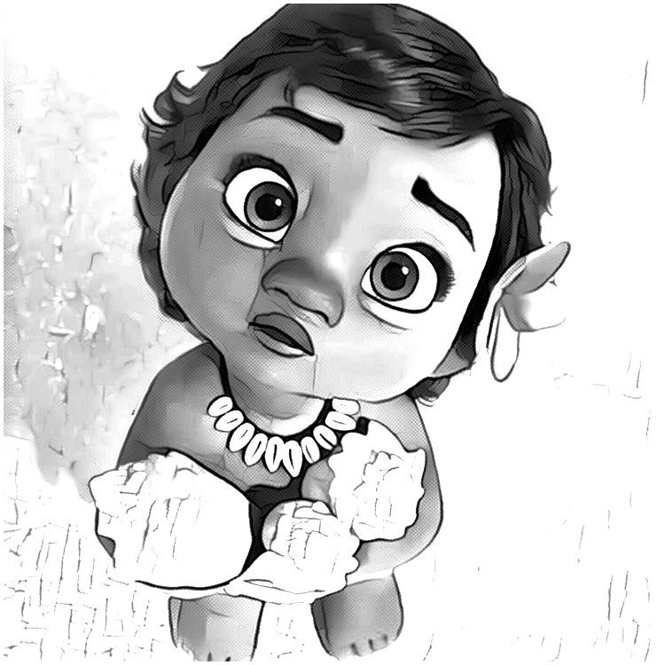 Coloring page Moana little girl