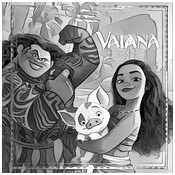 Disegno da stampare - Vaiana, Maui e il porcellino - Oceania