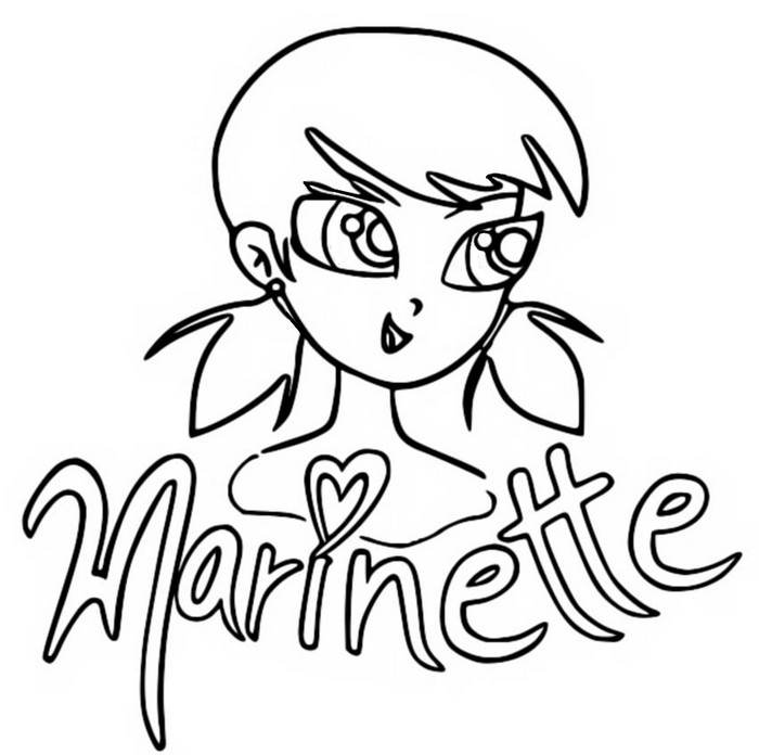 Dibujo para colorear Marinette Dupain-Cheng