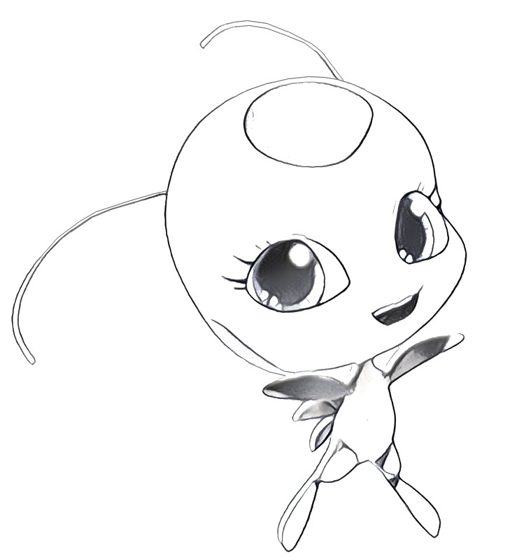 Desenhos de Pintar Tikki Miraculous Ladybug para Crianças, Desenho Animado