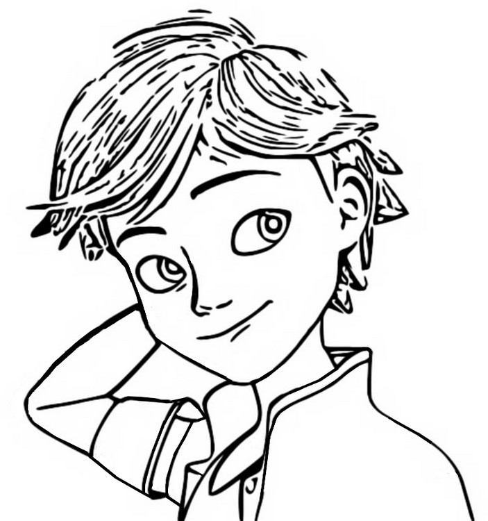 Dibujo para colorear Miraculous Ladybug : Adrien Agreste 9