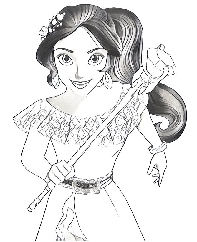 Coloring page Elena of Avalor