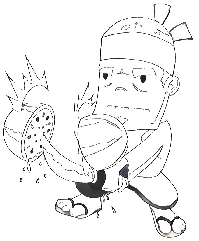 Desenho para colorir Fruit Ninja