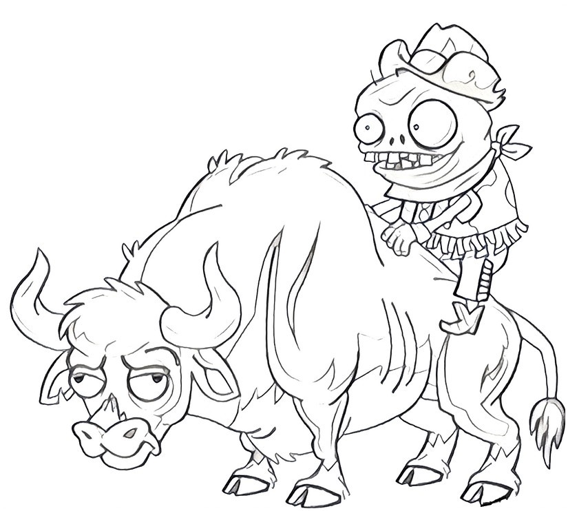 Coloring page Plants vs Zombies 3