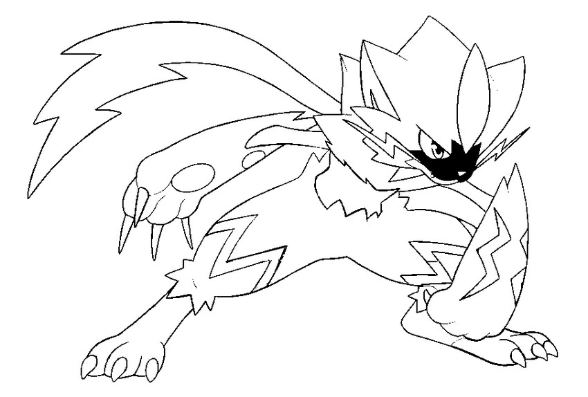 Dibujo para colorear Pokemon Lycanroc Forma Crepuscular