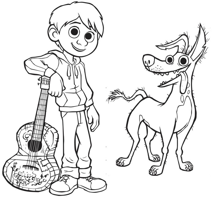 Desenho para colorir Miguel & Dante