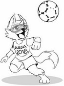 Coloriage Mascotte Zabivaka - Loup