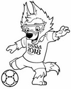 Kleurplaat Zabivaka - Rusland 2018