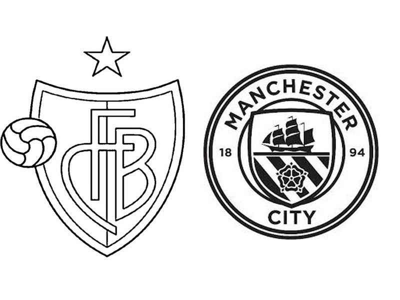 Disegno da colorare FC Basel 1893 - Manchester City FC - UEFA Champions League 2018