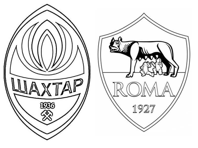 Coloring page FC Shakhtar Donetsk v AS Roma - UEFA Champions League 2018