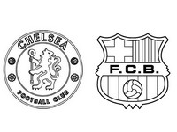 Kleurplaat Chelsea FC - FC Barcelona