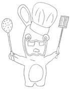 Coloriage Lapin Crétin fait la cuisine