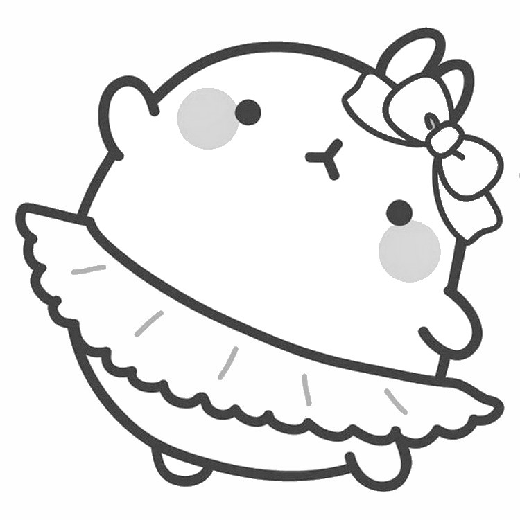 Dibujo para colorear Molang : Danza clásica 11