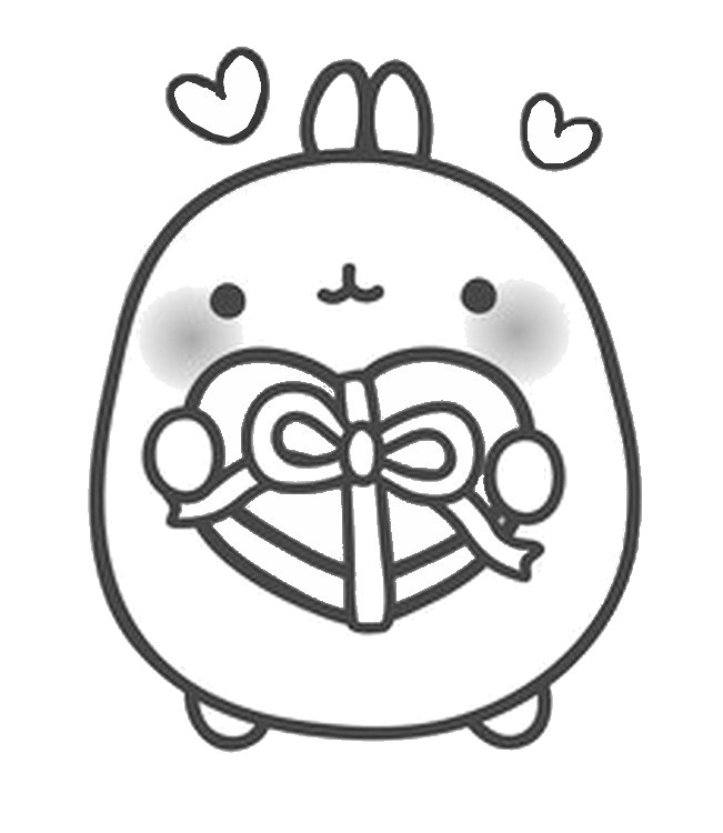 Dibujo para colorear Molang está enamorado